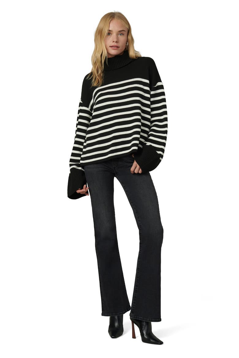 The Penelope Stripe Sweater, Alternate, color, BLACK WITH WHITE S