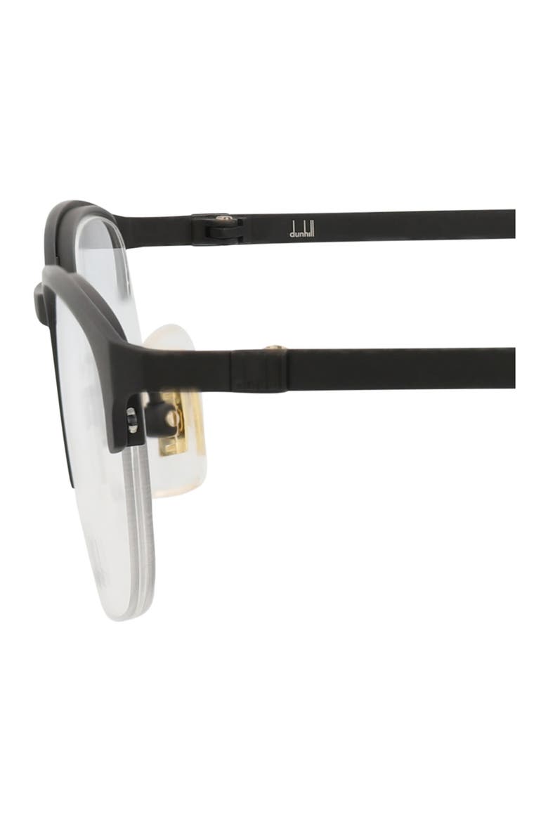 52mm Half Rim Rectangular Optical Glasses, Alternate, color, BLACK TRANSPARENT