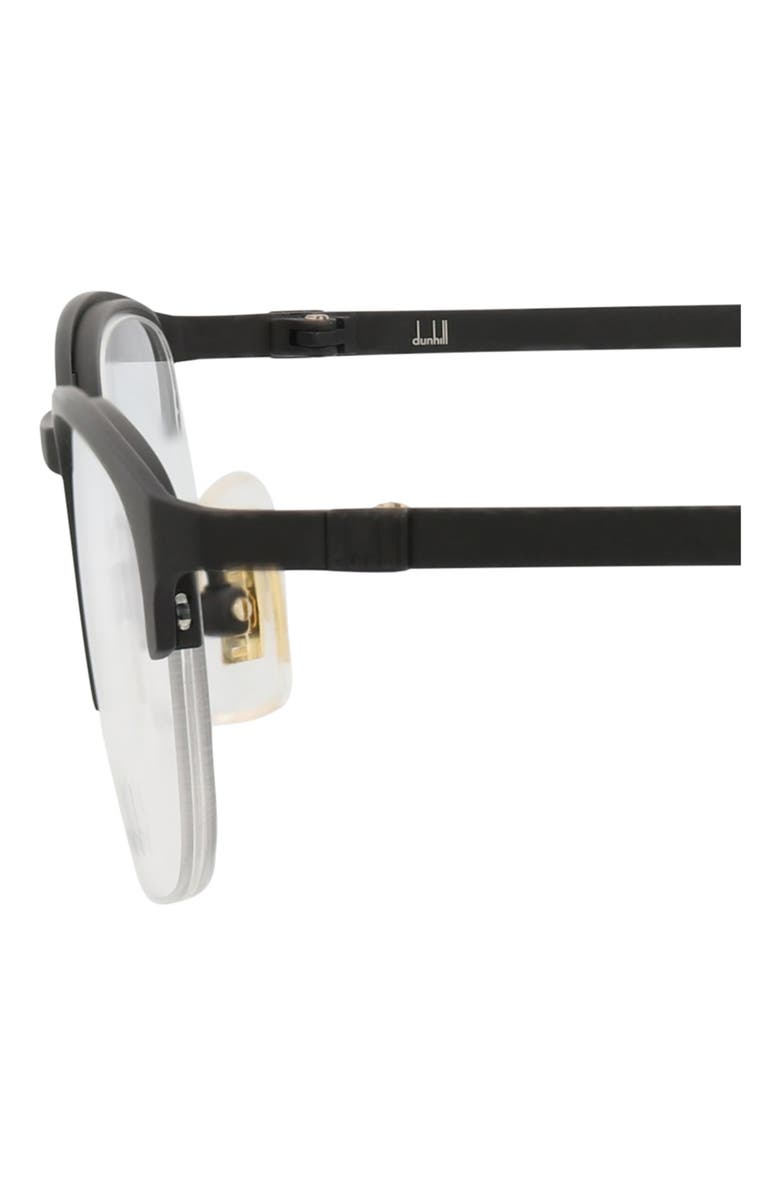 Dunhill 52mm Half Rim Rectangular Optical Glasses, Alternate, color, Black Transparent