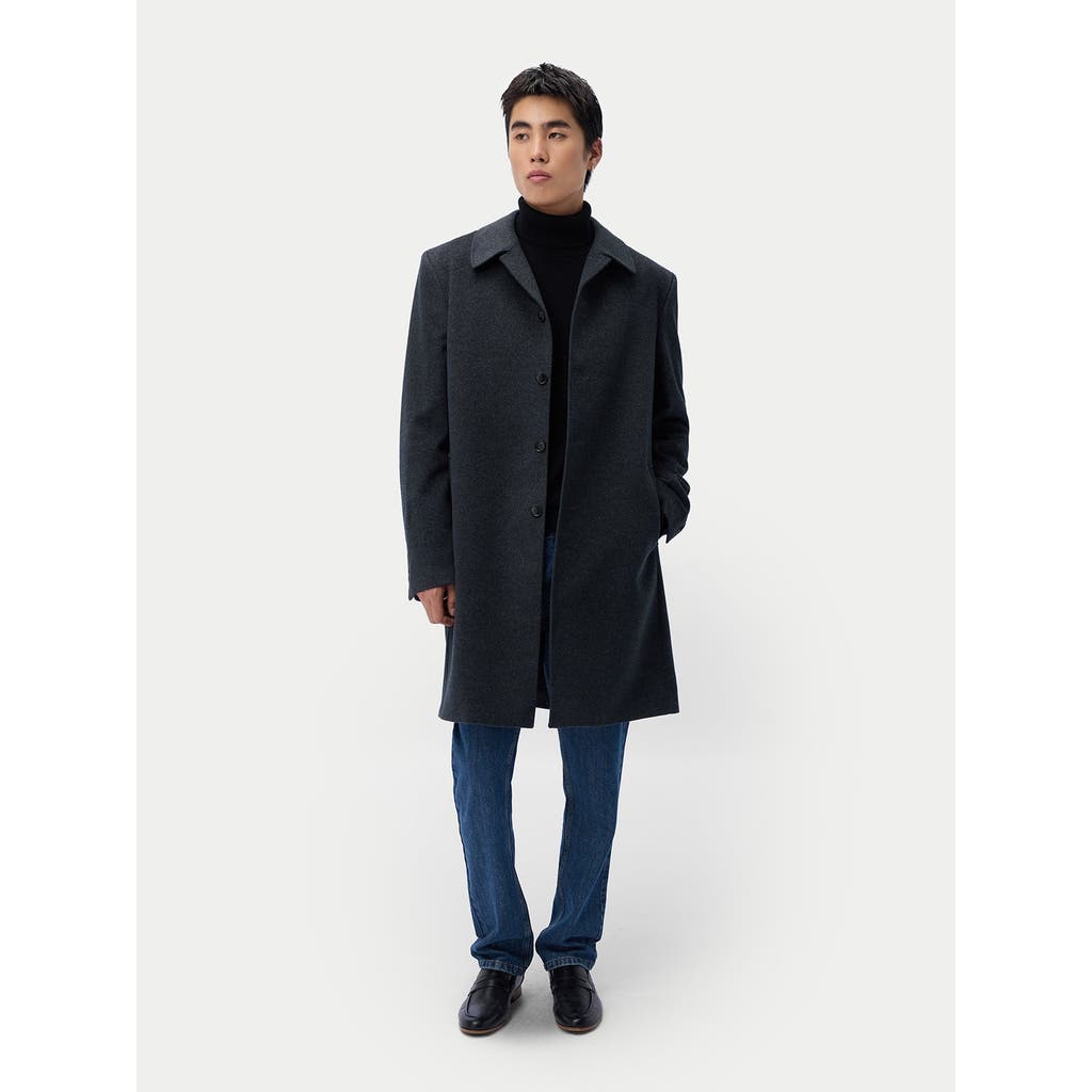 Gobi Mongolian Cashmere Single Breasted Cashmere Coat In Gray
