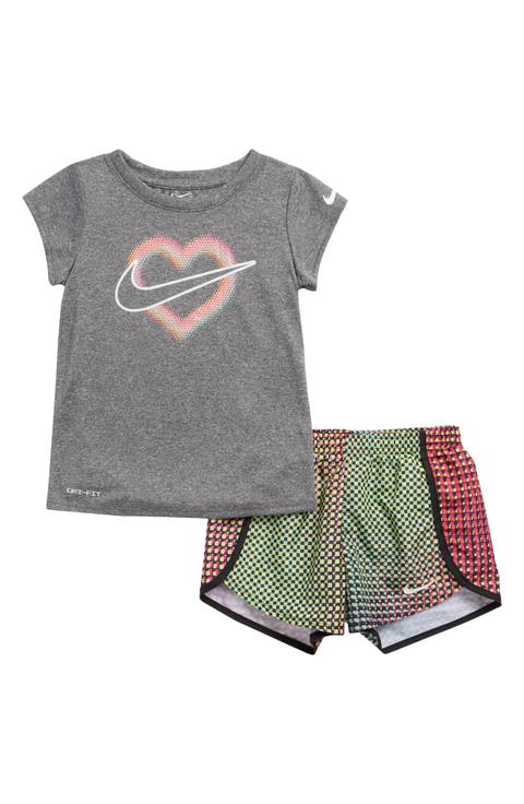 Pixel Pop Sprinter Tee & Short Set (Little Girls)