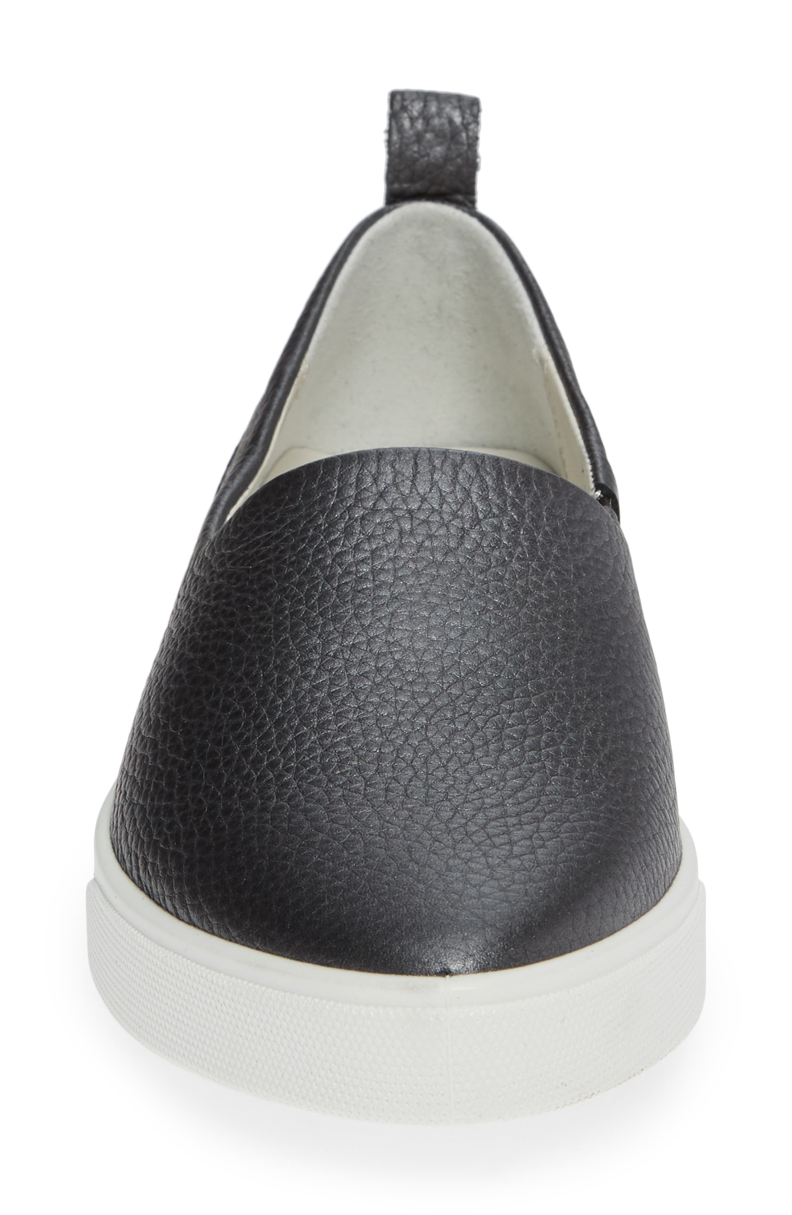 Gillian Slip-On Sneaker, Alternate, color, BLACK/ DARK SILVER LEATHER