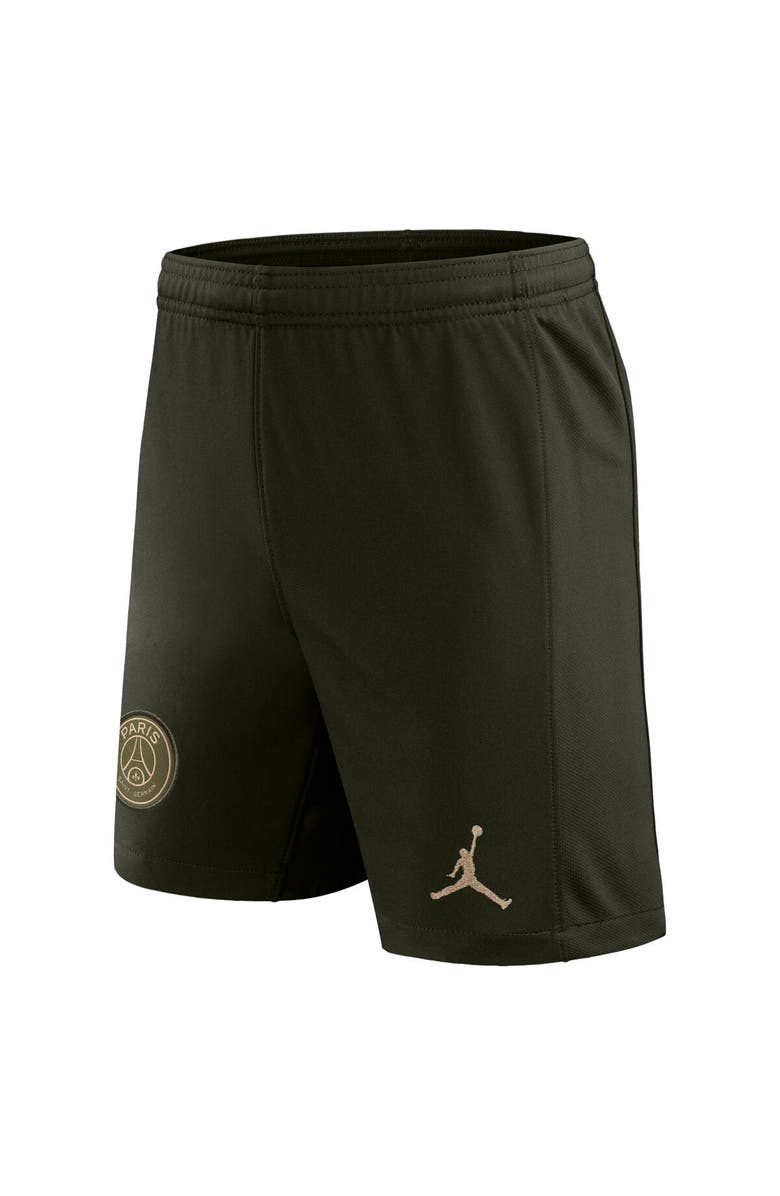 Jordan Brand Youth Jordan Brand Olive Paris Saint-Germain 2023/24 Fourth Stadium Shorts, Alternate, color,