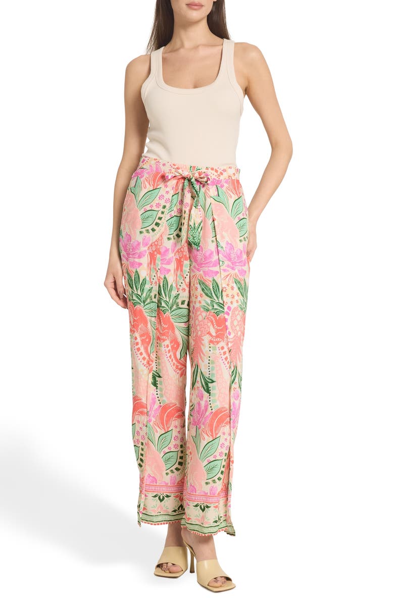 CARIBBEAN JOE Breezy Wide Leg Pants, Alternate, color, Pink Multi