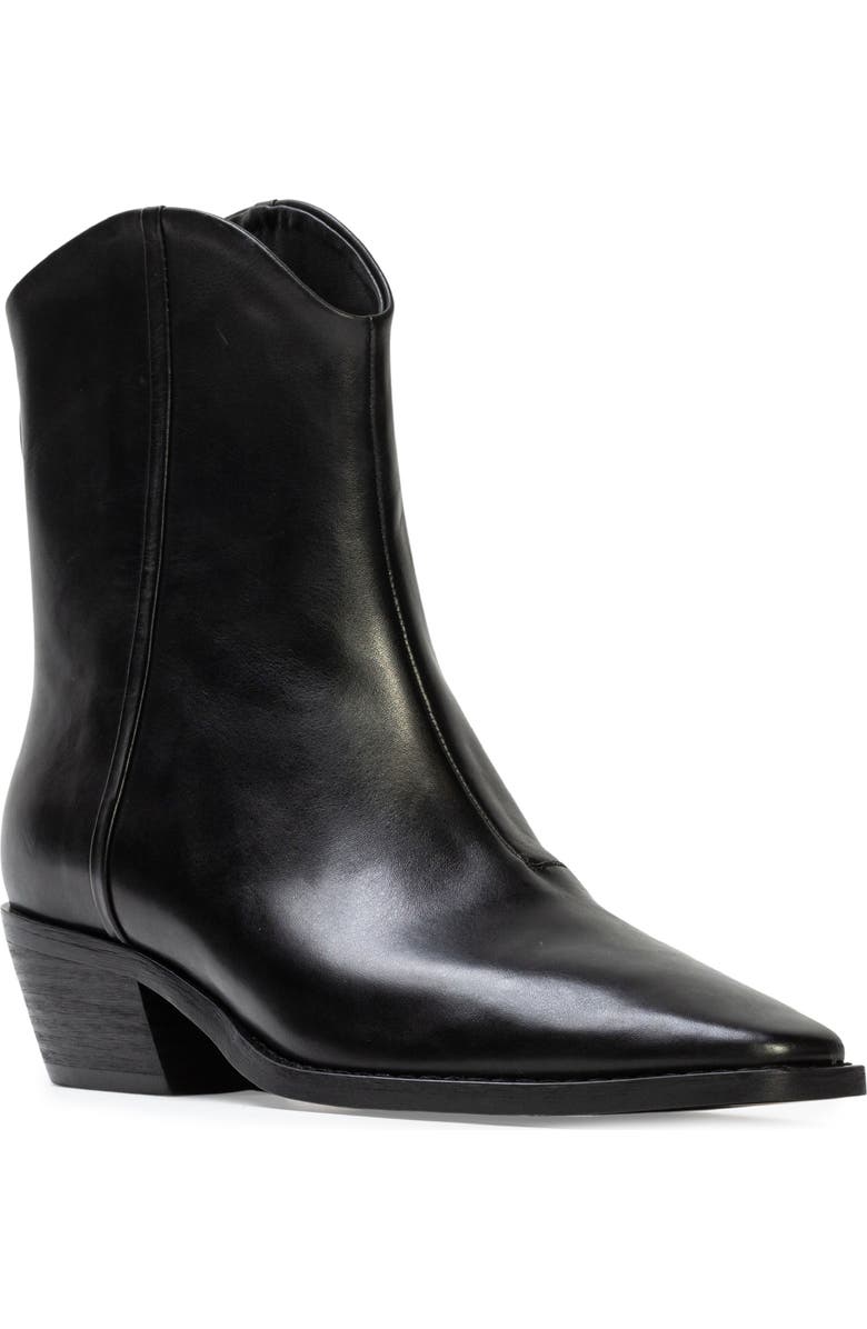 BLACK SUEDE STUDIO Reed Pointed Toe Western Boot, Main, color, Black