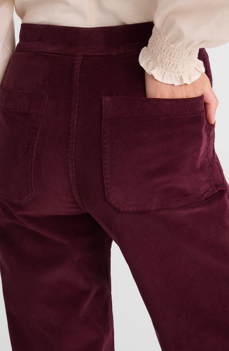Madewell The Wide Leg Corduroy Pants, Alternate, color, Dark Pomegranate
