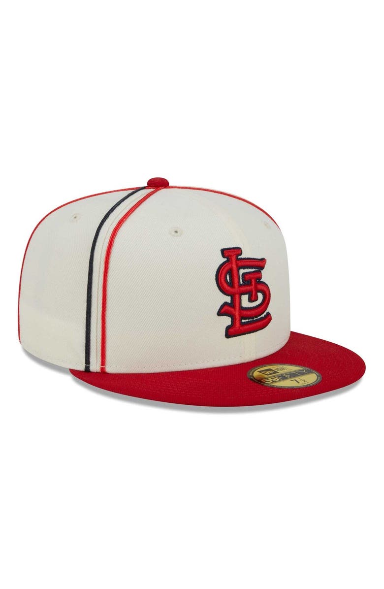 New Era Men's New Era  Cream/Red St. Louis Cardinals Chrome Sutash 59FIFTY Fitted Hat, Alternate, color, 