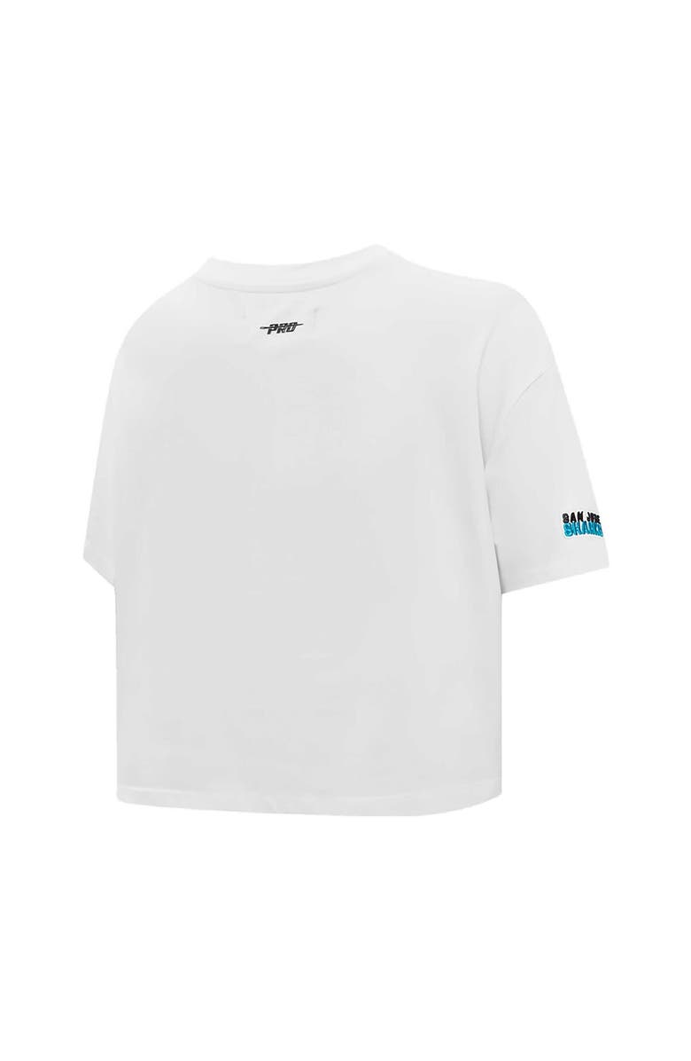 PRO STANDARD Women's Pro Standard White San Jose Sharks Boxy Script Tail Cropped T-Shirt, Alternate, color, 
