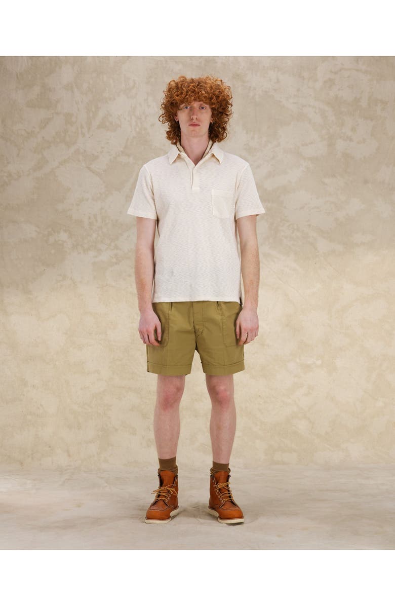 Fortela Missourim Waffle Jersey Short Sleeve Polo, Alternate, color, Off White