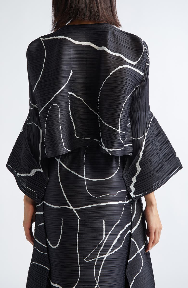 Pleats Please Issey Miyake Pause Print Pleated Cardigan, Alternate, color,