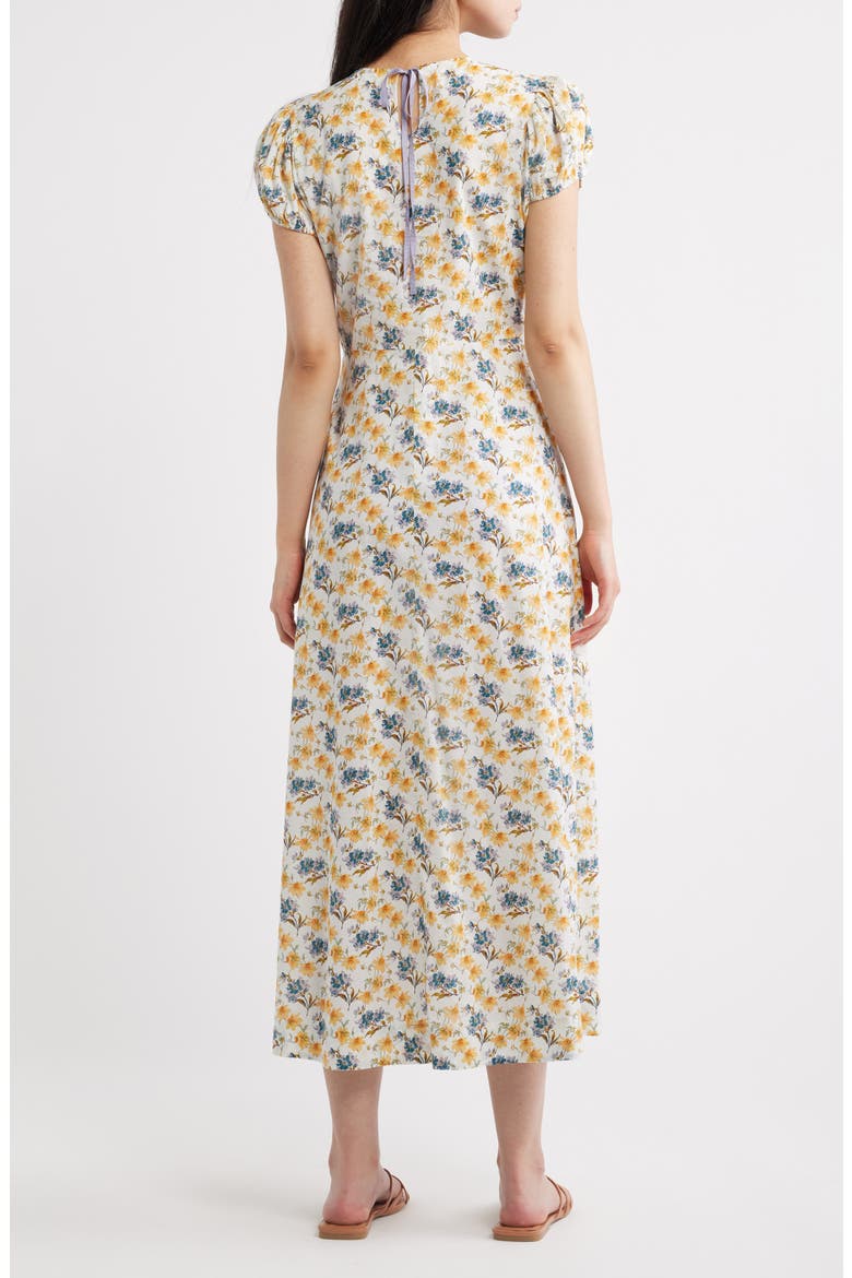 Rhodia Floral Organic Cotton Midi Dress, Alternate, color, NARCISSUS BLOOM