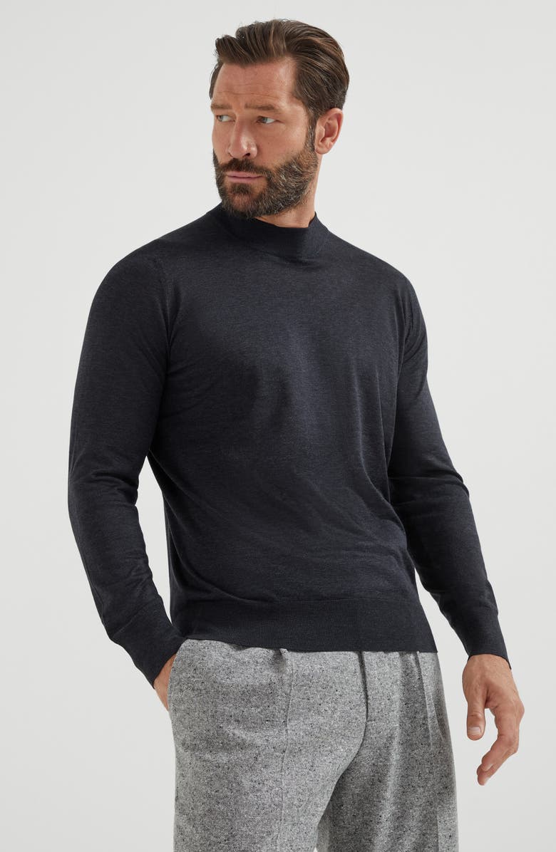 Brunello Cucinelli Lightweight sweater, Alternate, color, Anthracite