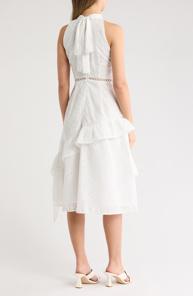 Sam Edelman High Neck Eyelet Midi Dress, Alternate, color, White