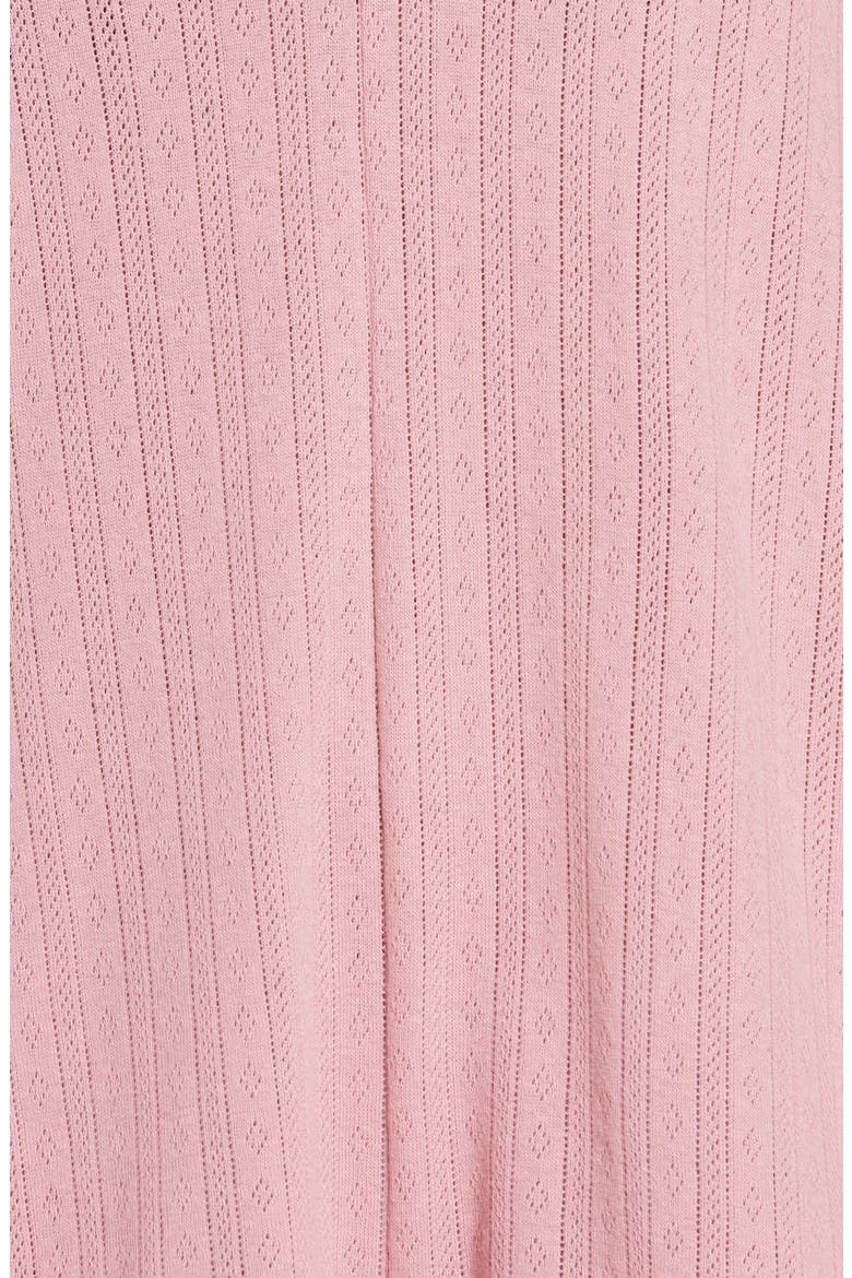 Pointelle Knit Tie-Strap Pajama Romper, Alternate, color, WEATHERED BERRY