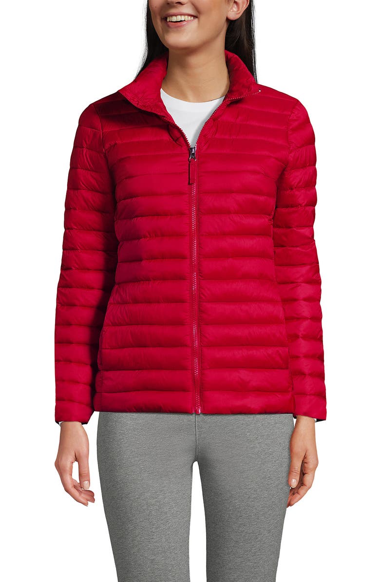 Lands
 End School Uniform 
 ThermoPlume Jacket, Main, color, Red