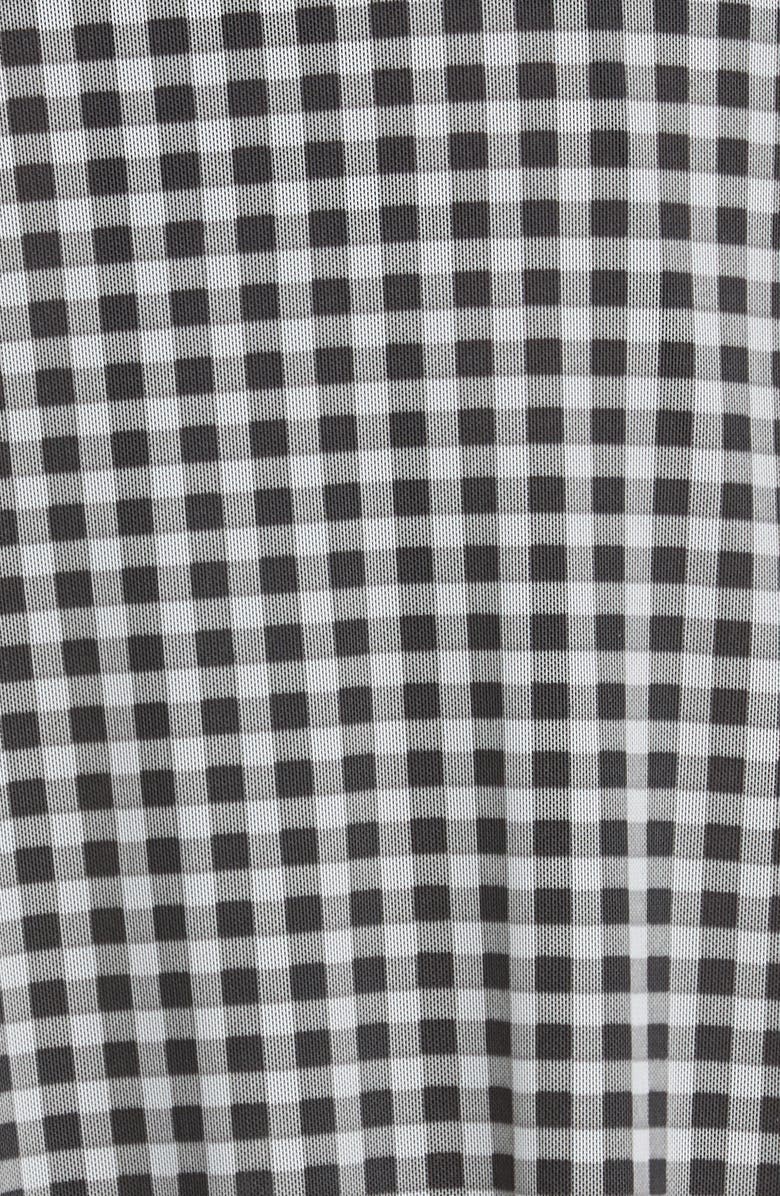Ganni Gingham Print Mesh Midi Wrap Skirt, Alternate, color,