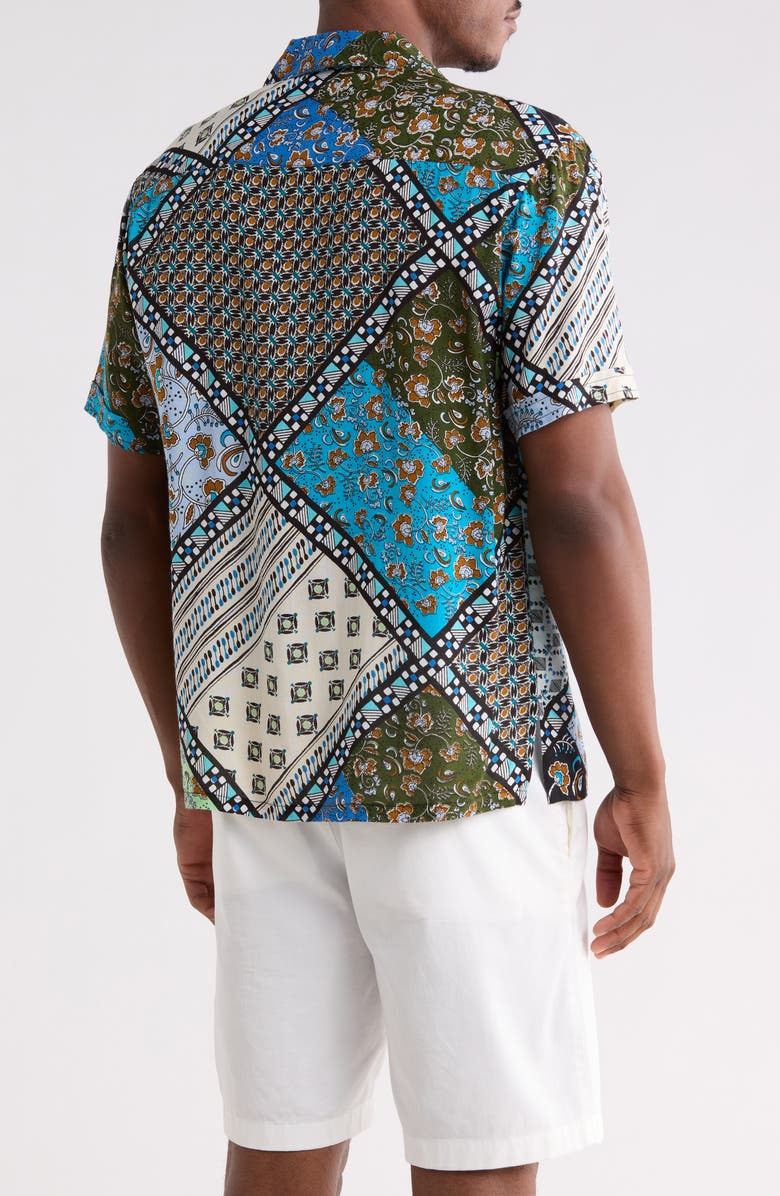 Raga Man Cala Print Short Sleeve Button-Up Shirt, Alternate, color, 