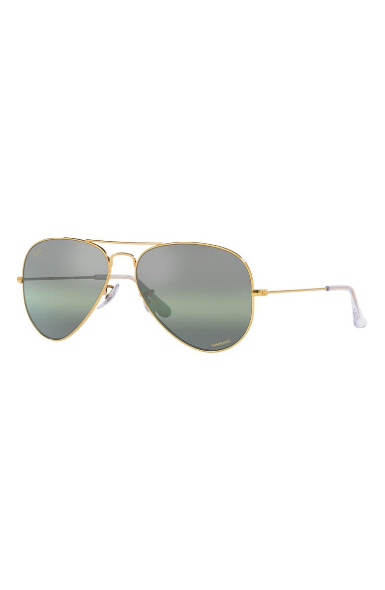 Ray-Ban 58mm Polarized Aviator Sunglasses, Alternate, color, 