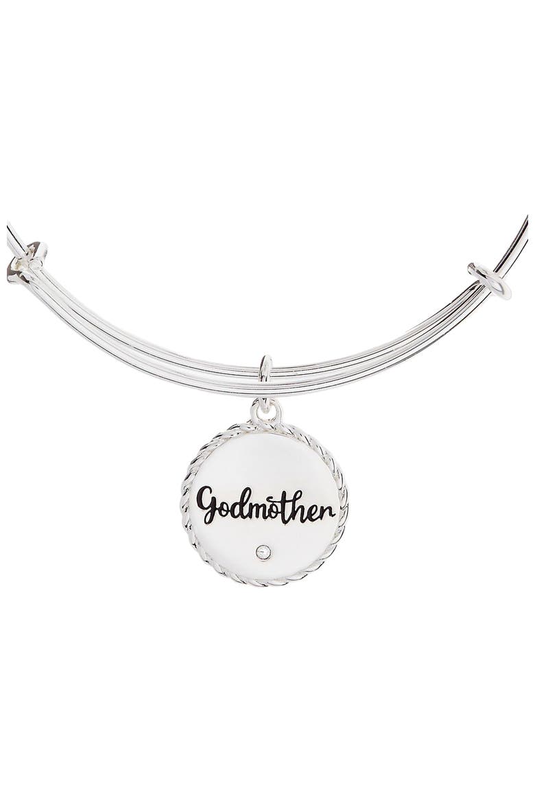 Godmother Charm Bangle Bracelet, Alternate, color, Silver
