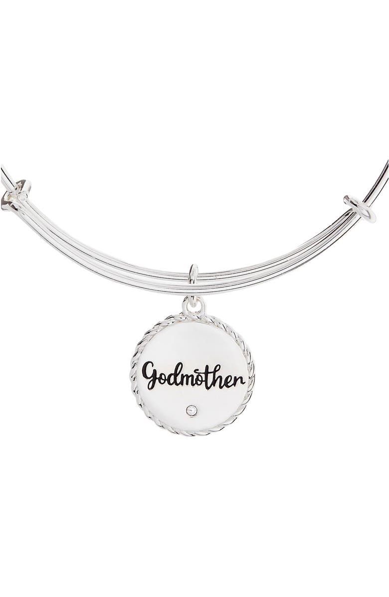 Alex and Ani Godmother Charm Bangle Bracelet, Alternate, color, Silver