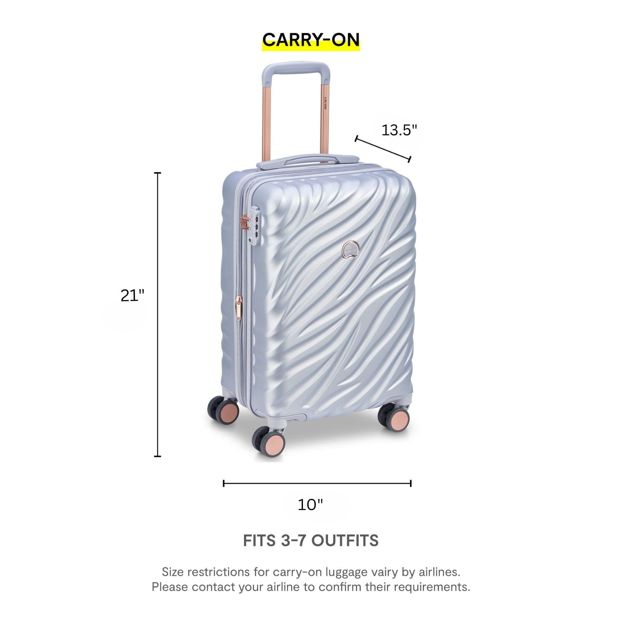 Delsey Paris Alexis Hardside 21-Inch Carry-On Expandable Spinner Luggage, Alternate, color, Platinum/Rose Gold