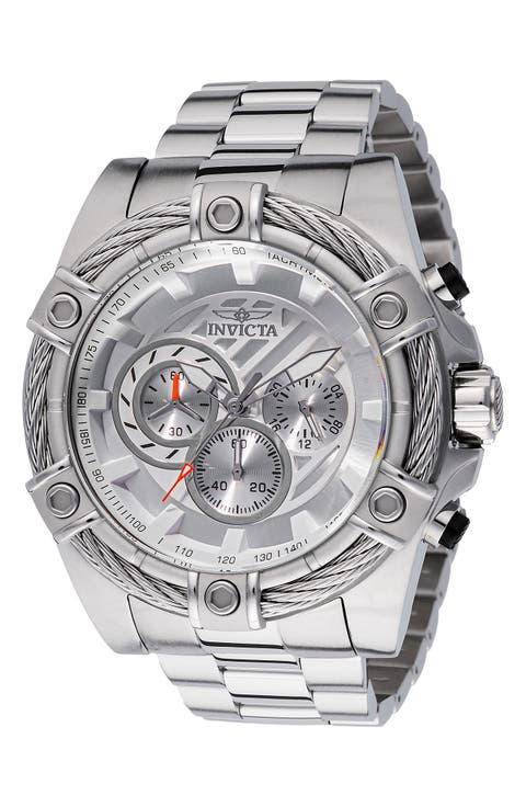 Bolt Chronograph Bracelet Strap Watch, 52mm