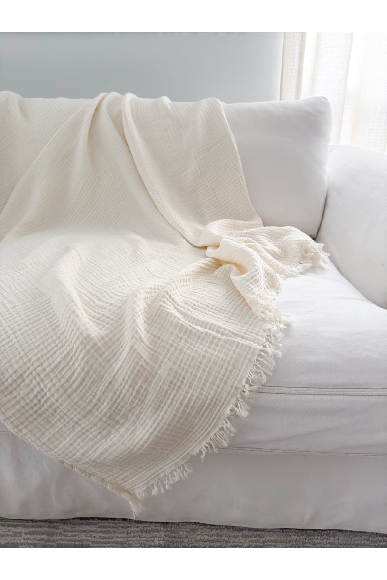 Crinkled Cotton Cuddle Blanket, Alternate, color, Terracotta