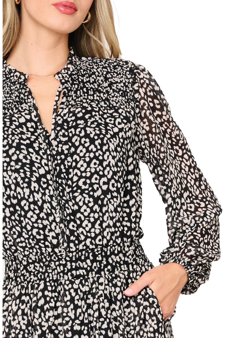 The Leyla Floral Print Long Sleeve Maxi Dress, Alternate, color, BLACK DUNE CHEETAH