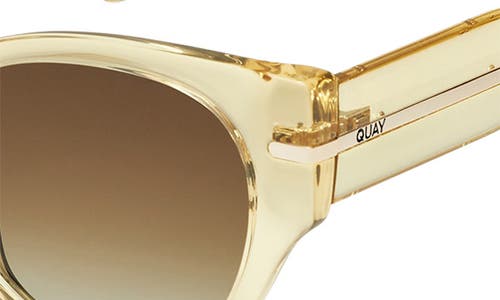Quay Chit Chat 47mm Cat Eye Sunglasses In Daffodil/brown
