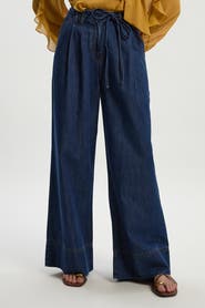 Karen Millen Denim Wide Legged Pants