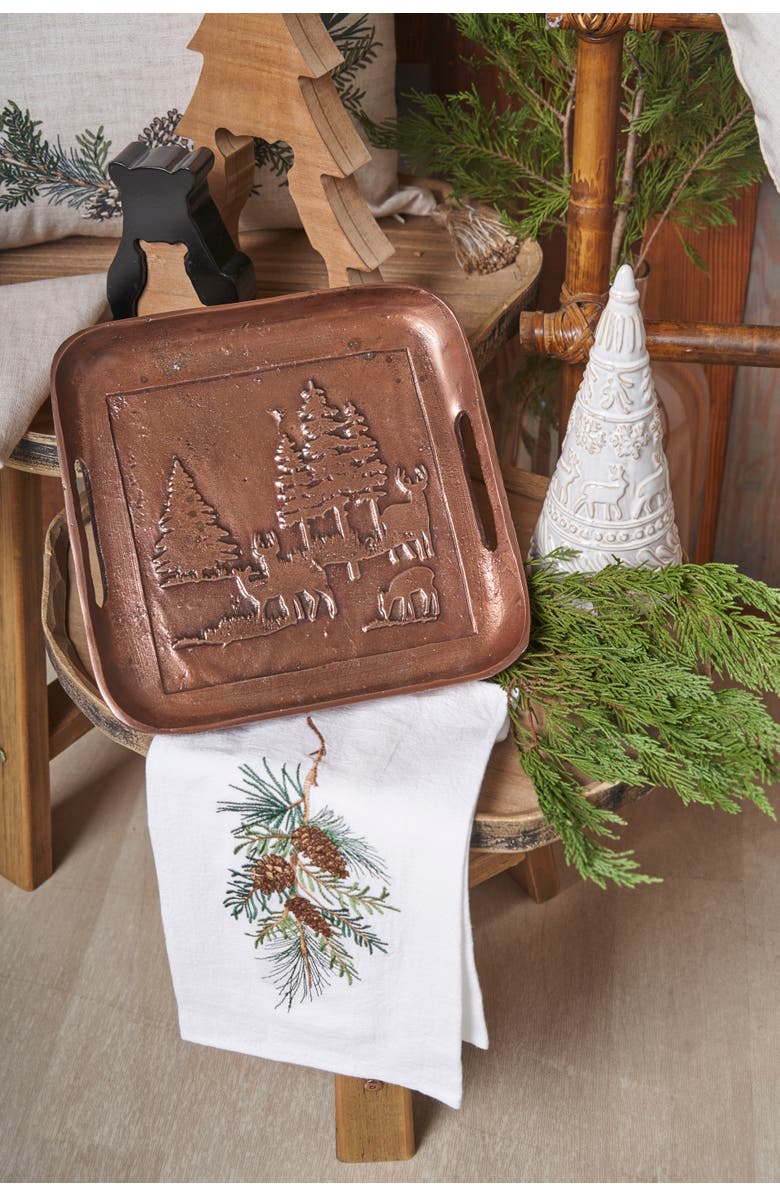 C&F Home Pinecone Swag 100% Cotton Handtowel, Alternate, color, Brown