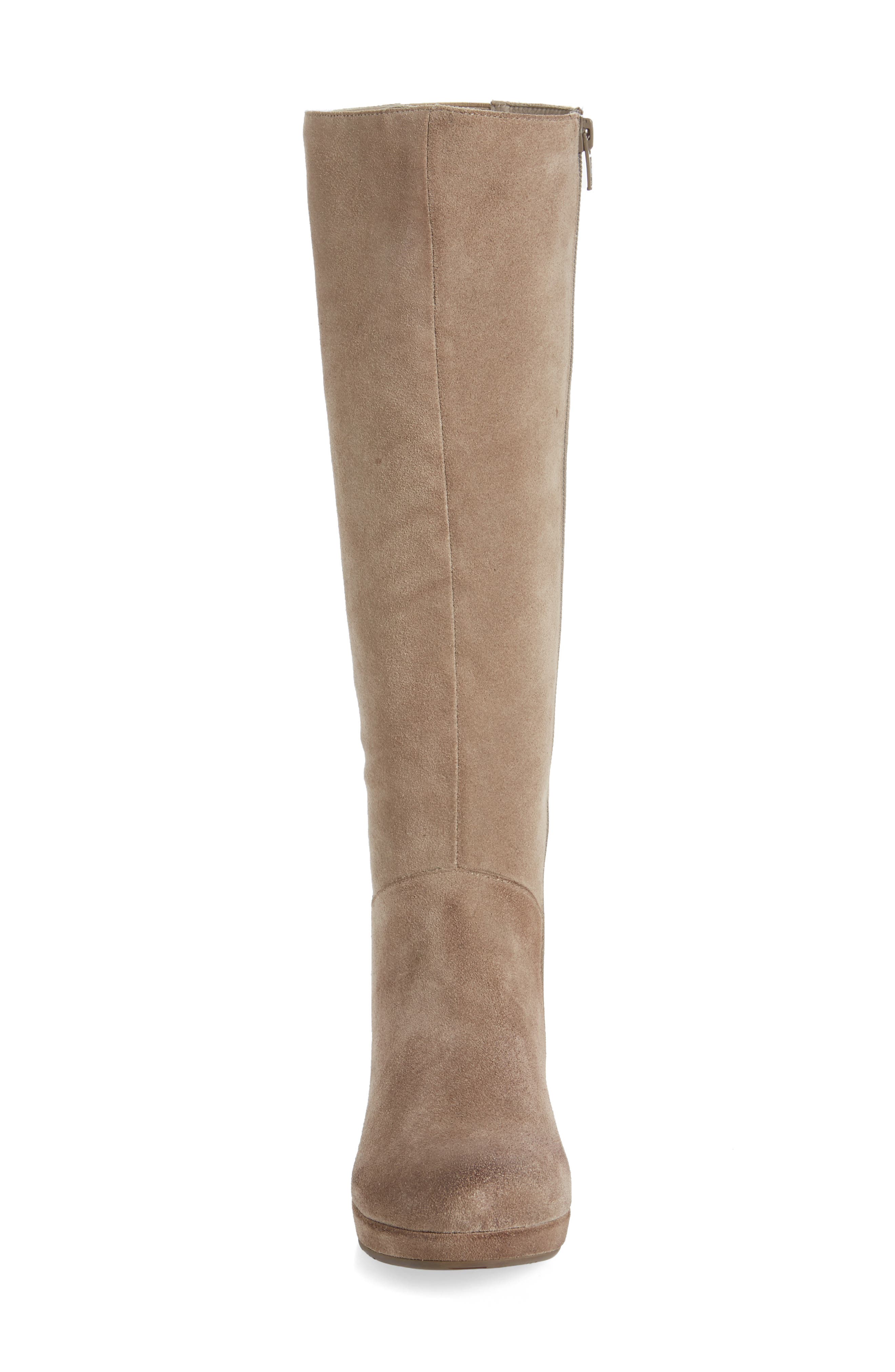 Yiga Knee High Wedge Boot, Alternate, color, TAUPE SUEDE