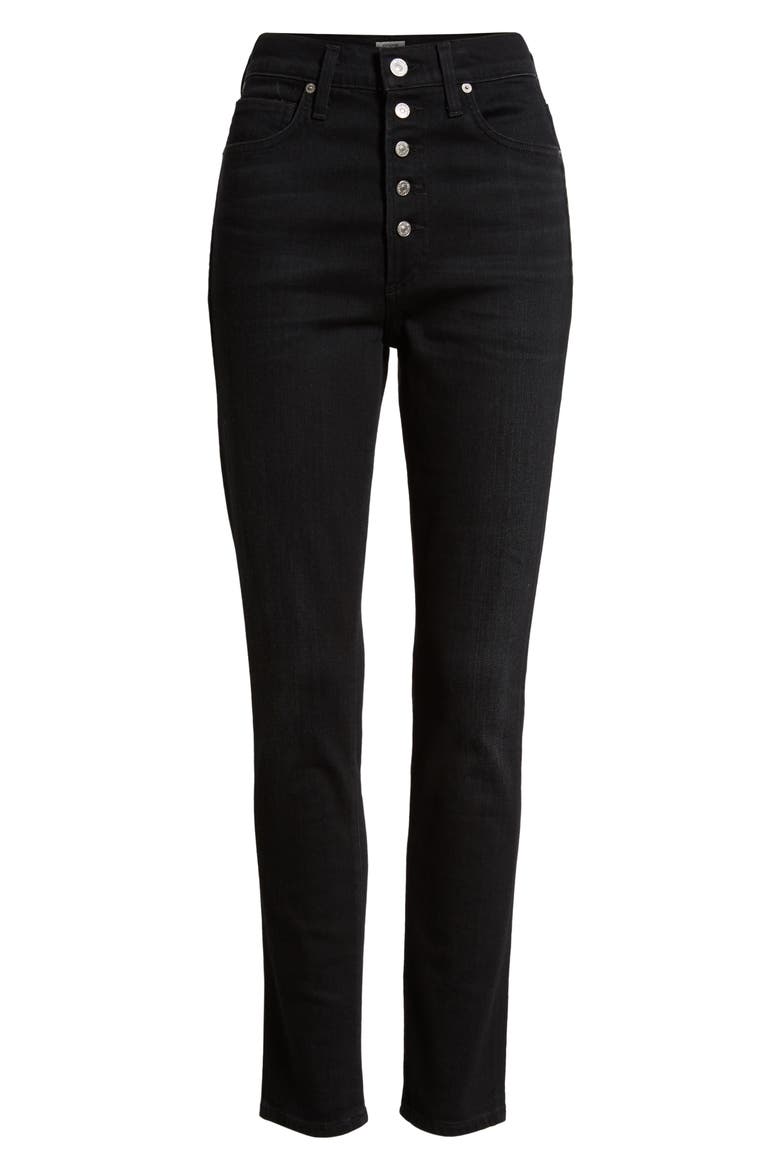 Olivia High Waist Slim Jeans, Alternate, color, LICORICE