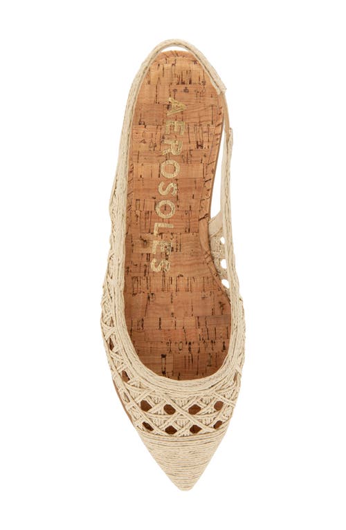 AEROSOLES AEROSOLES DIEGO SLINGBACK POINTED CAP TOE RAFFIA FLAT 