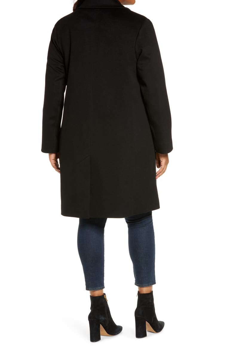 Notch Collar Walking Coat (Nordstrom Exclusive), Alternate, color, BLACK