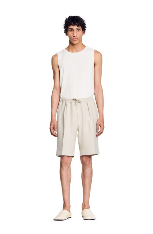 Sandro Jersey Bermuda Shorts In White