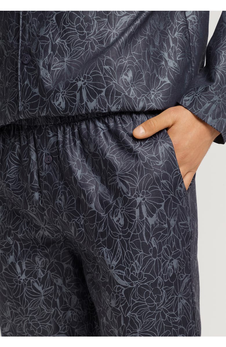 Hanro Selection Satin Cotton Pajama Set, Alternate, color, Nightshade