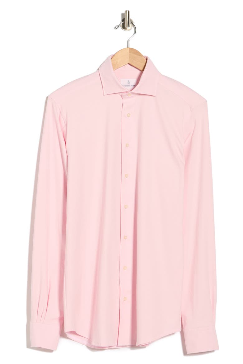 4Flex Stretch Modern Fit Knit Dress Shirt, Alternate, color, PINK