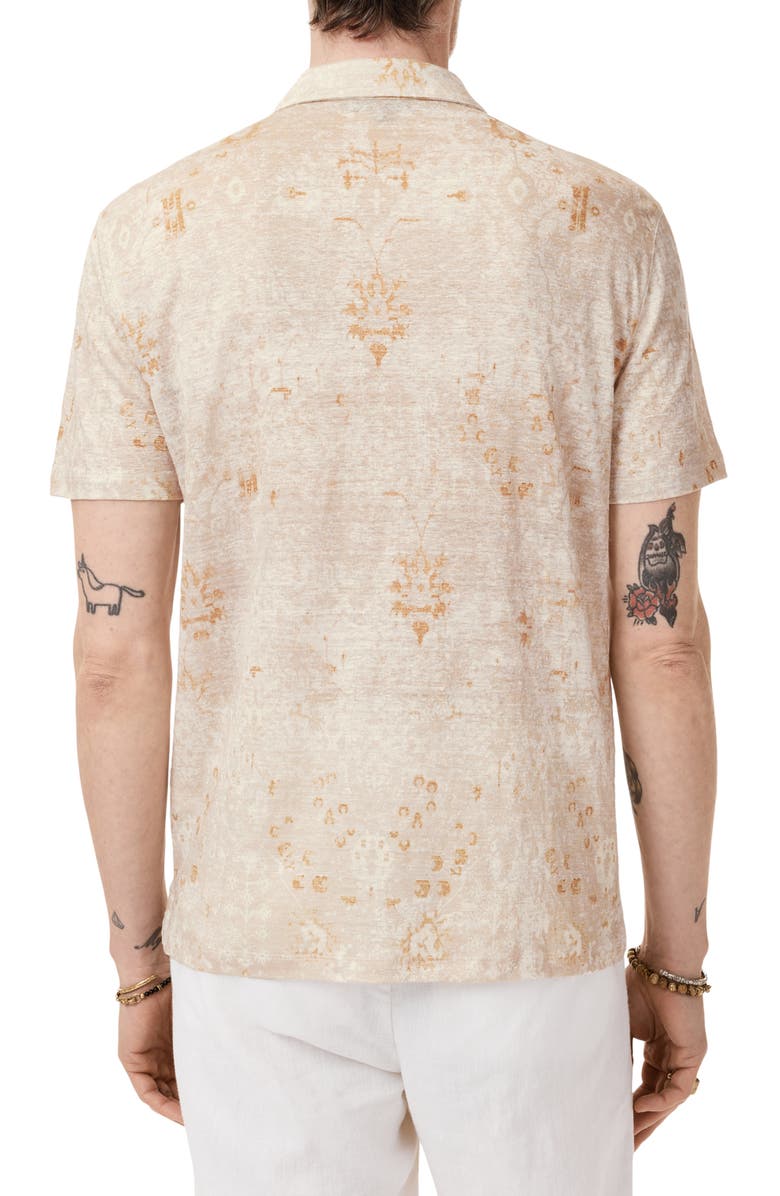 John Varvatos Espino Organic Linen Knit Camp Shirt, Alternate, color, Dew Grey