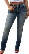 True Religion Billie Buddha Pocket Mid Rise Straight Leg Jeans