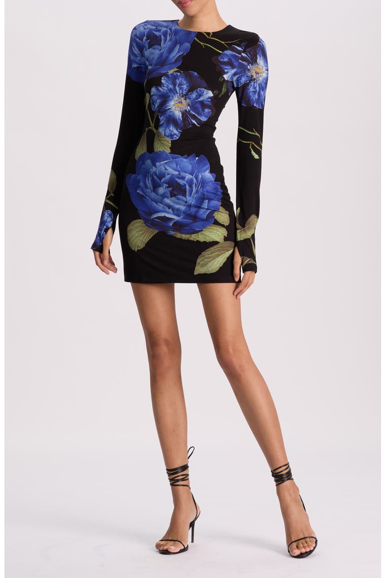 Delora Floral Print Long Sleeve Minidress, Main, color, LOS LOVE