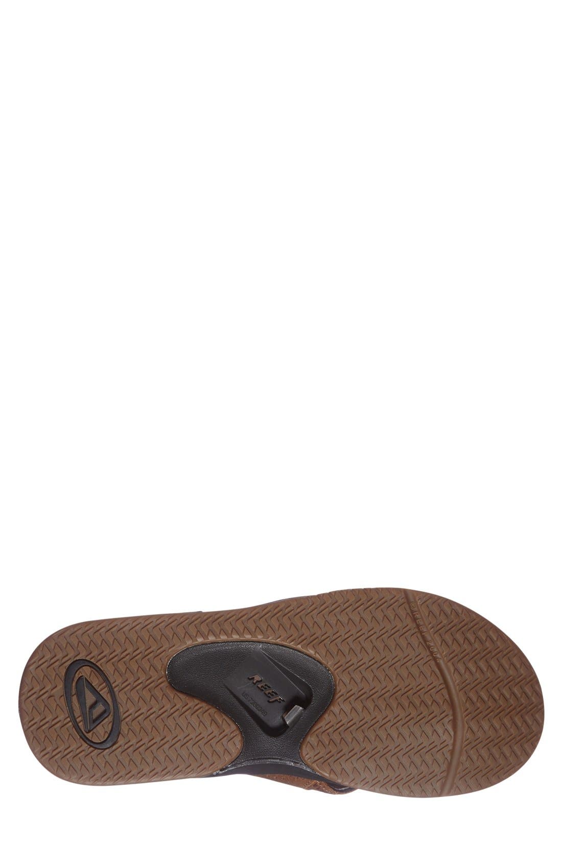 Reef 'Fanning Leather' Flip Flop, Alternate, color, 