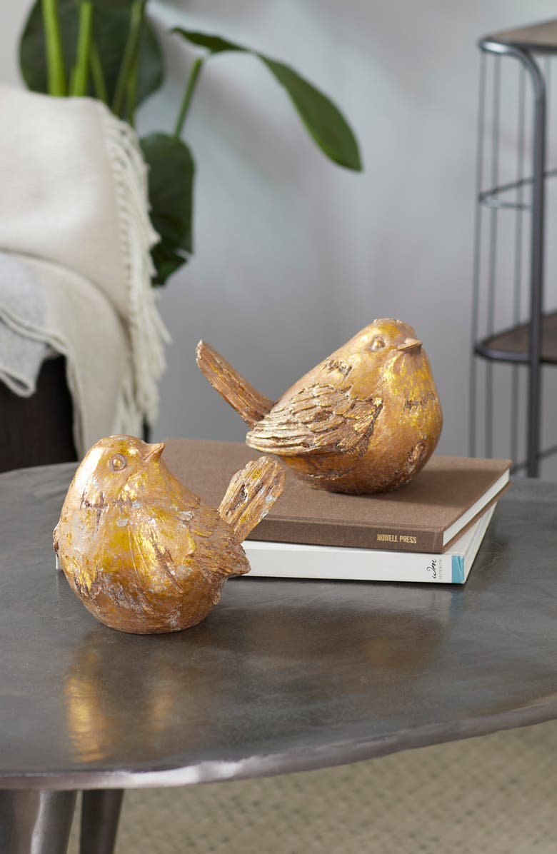 SONOMA SAGE HOME Polystone Bird Sculpture - Set of 2, Alternate, color, Gold