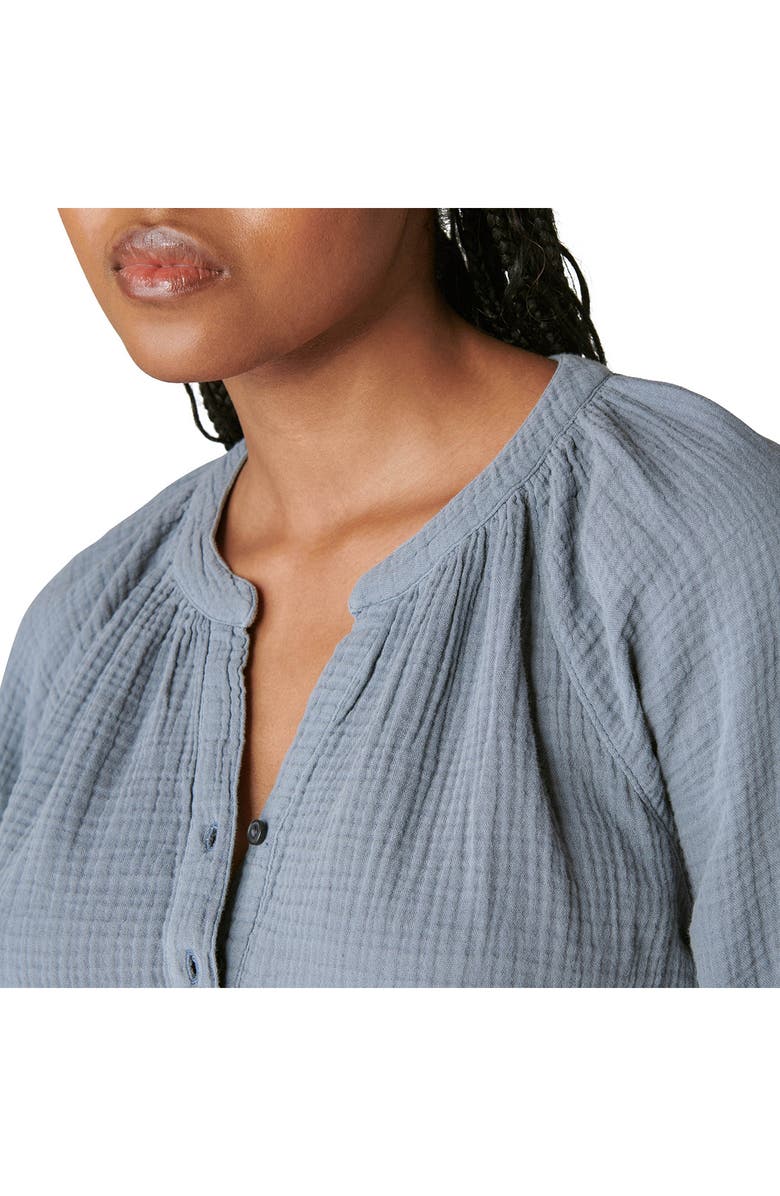 Lucky Brand Long Sleeve Cotton Gauze Blouse, Alternate, color,