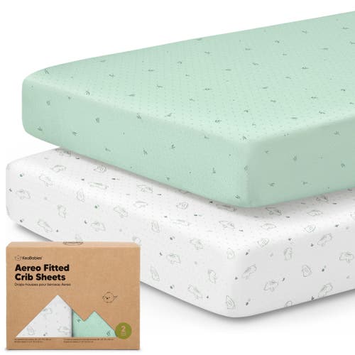 Keababies 2-pack Aereo Fitted Crib Sheets In Bunnies
