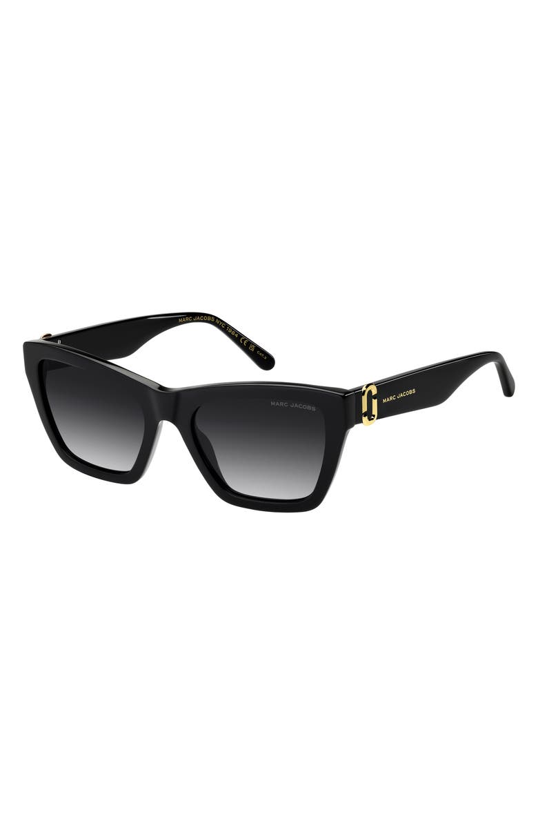 Marc Jacobs 54mm Cat Eye Sunglasses, Alternate, color, Black/ Dark Grey