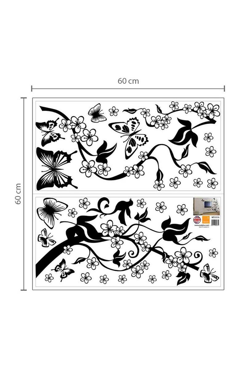 WALPLUS Swarovski Crystal Accent Butterfly Vine Decal, Main, color,