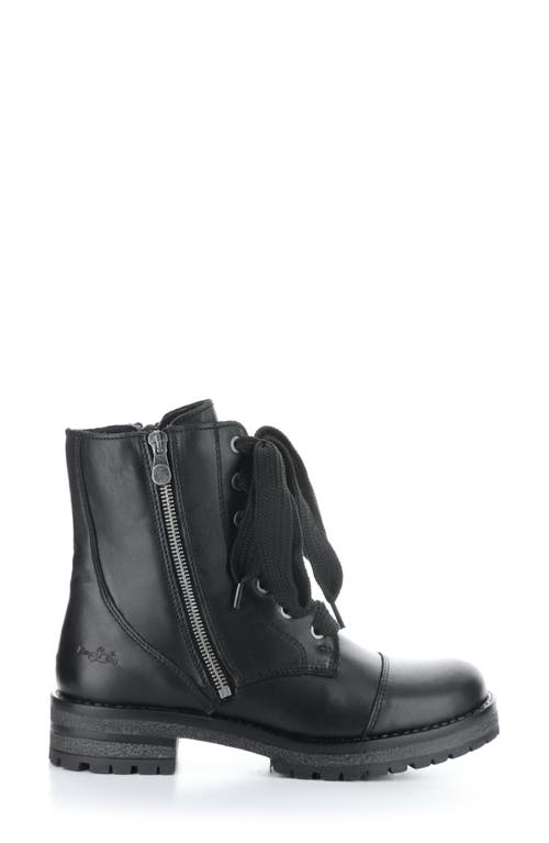 Bos. & Co. Paulie Waterproof Lace-up Bootie In Black Feel Leather