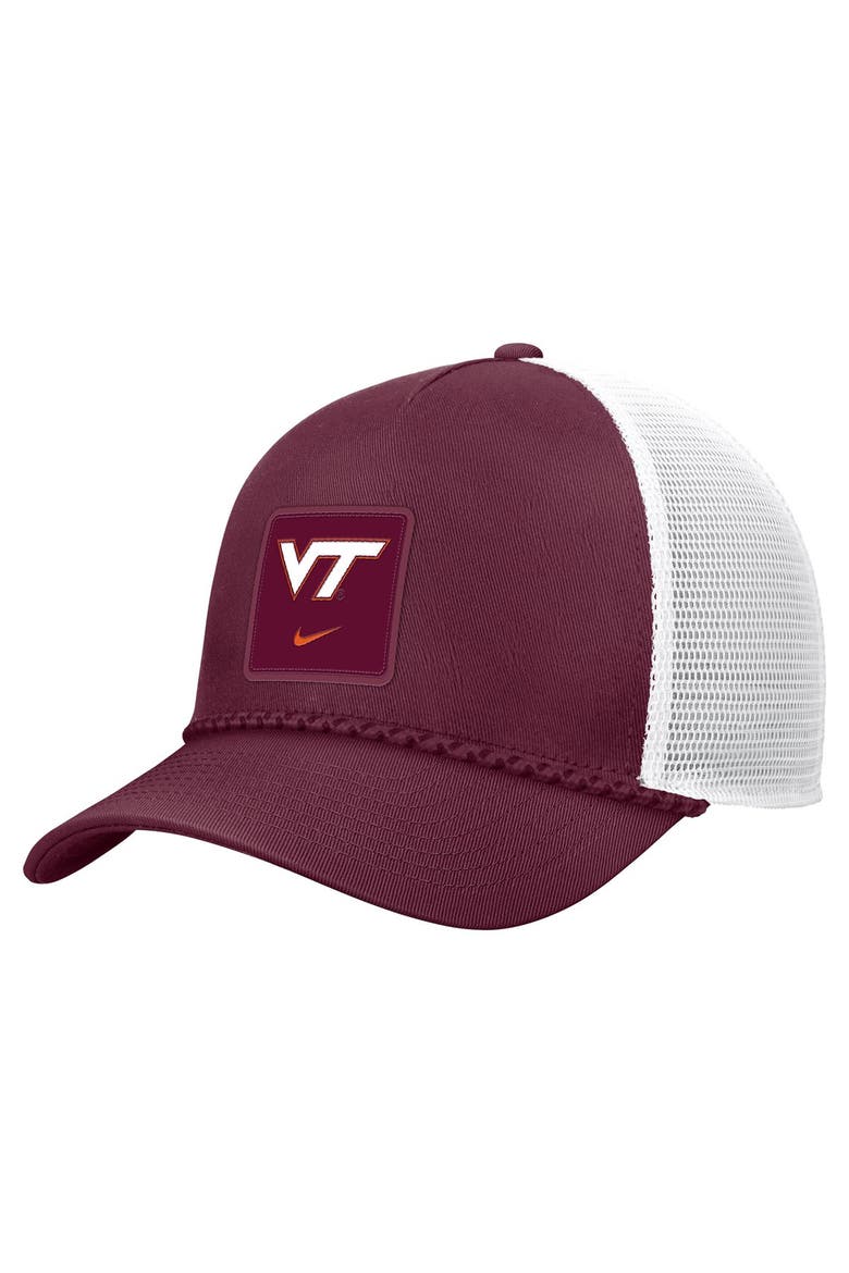 Men's Nike Maroon Virginia Tech Hokies 2026 On-Field Rope Adjustable Trucker Hat, Main, color, Maroon
