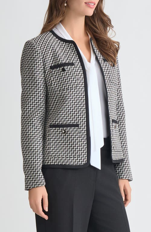Kasper Patch Pocket Tweed Blazer In Multi